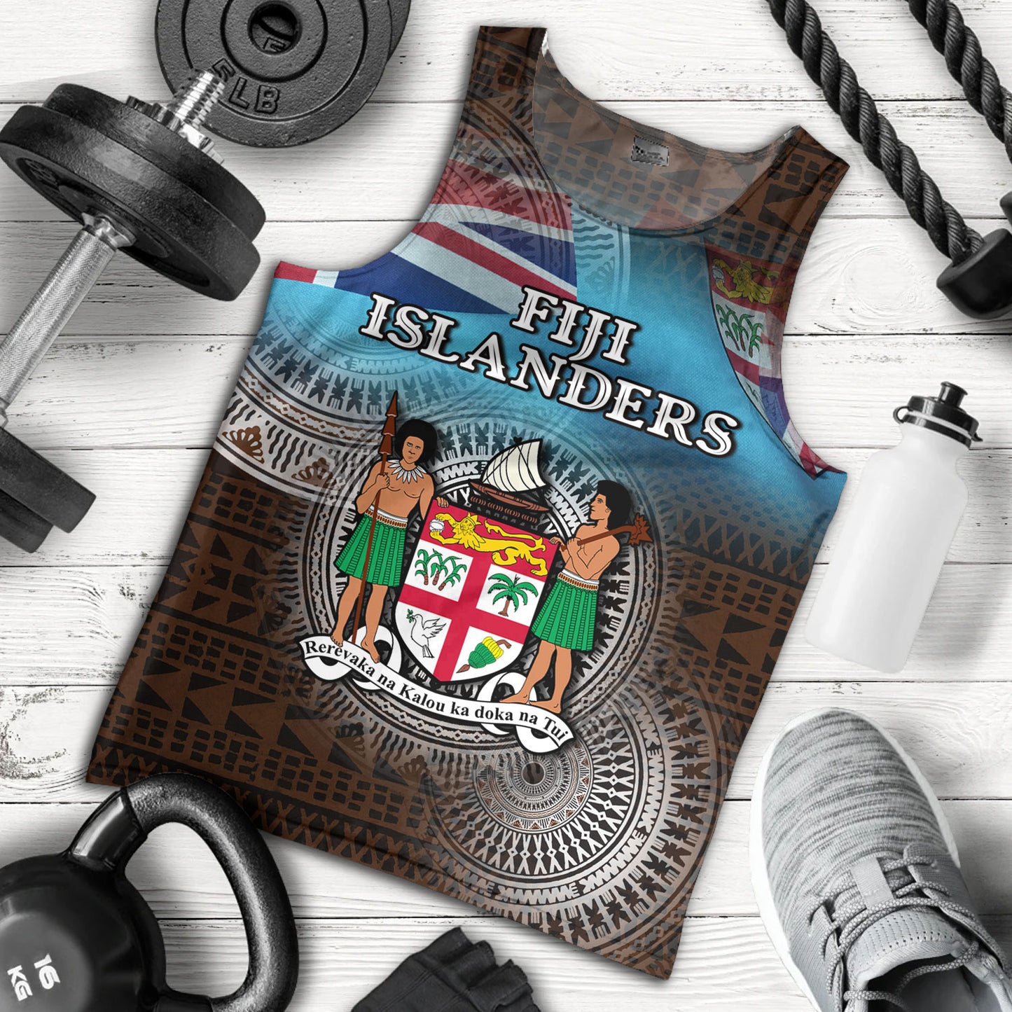 Fiji Tank Top Custom Fiji Islanders Tapa Masi Design