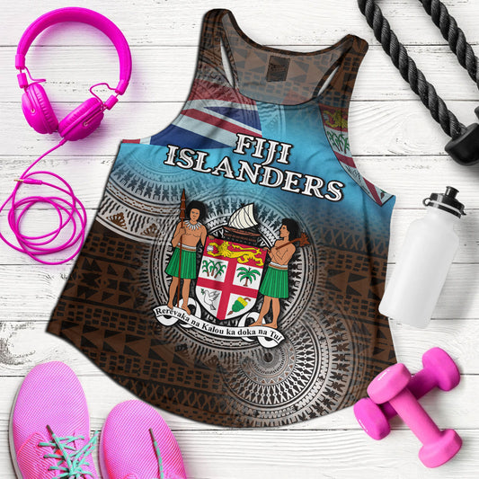 Fiji Women Tank Custom Fiji Islanders Tapa Masi Design