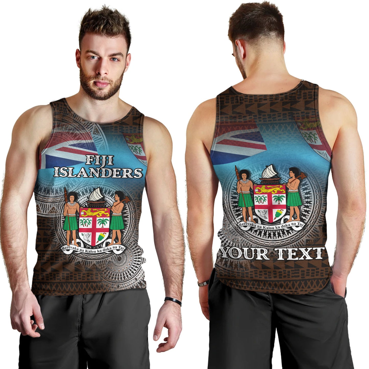 Fiji Tank Top Custom Fiji Islanders Tapa Masi Design