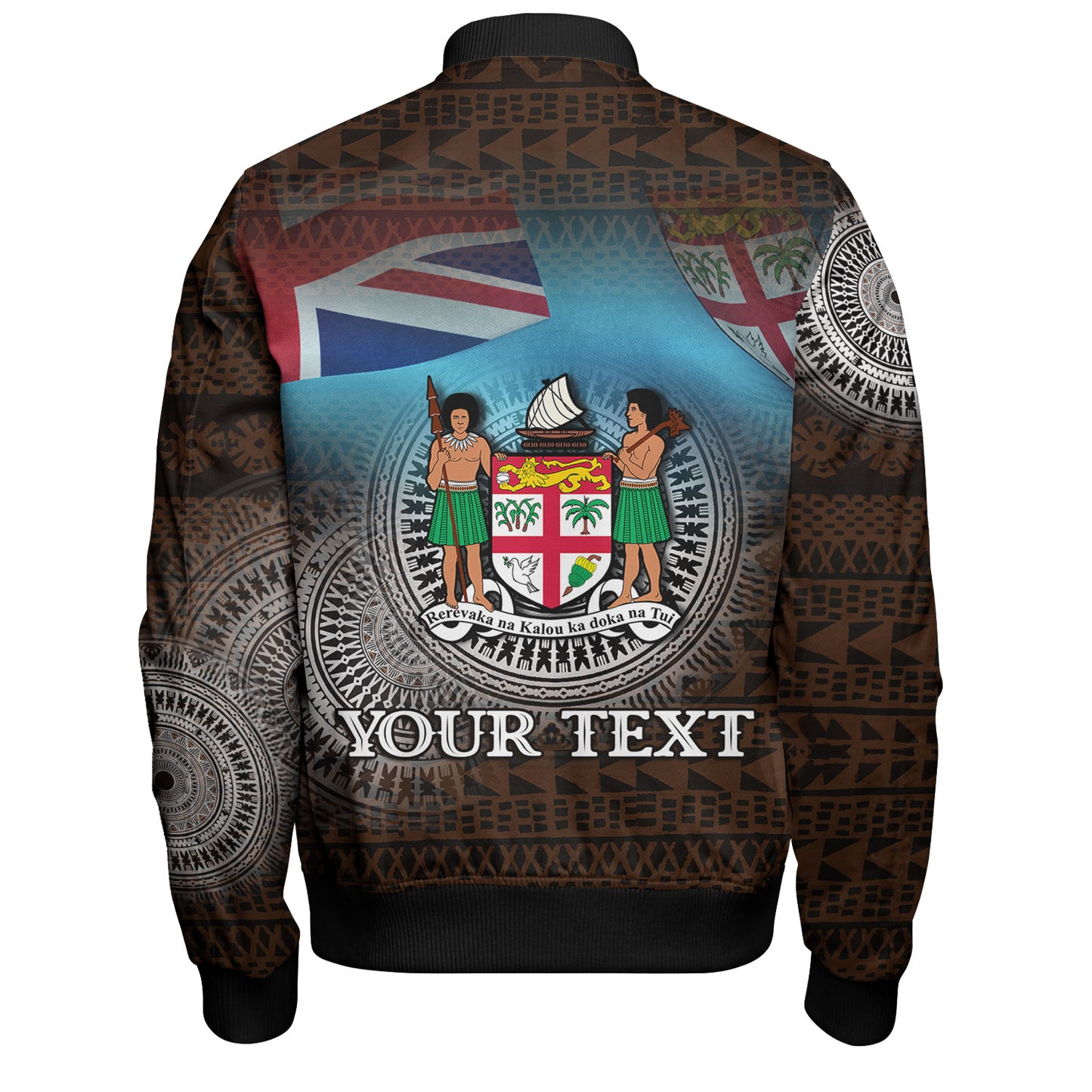 Fiji Bomber Jacket Custom Fiji Islanders Tapa Masi Design