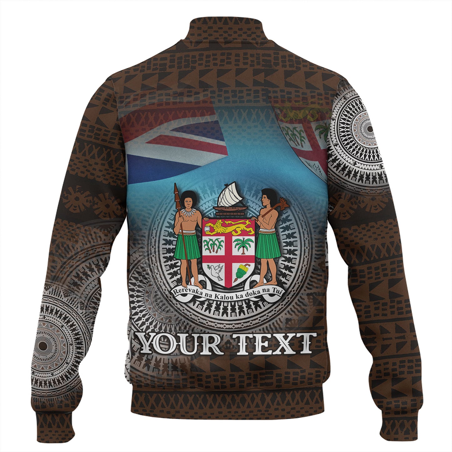 Fiji Baseball Jacket Custom Fiji Islanders Tapa Masi Design