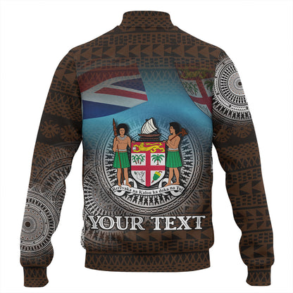 Fiji Baseball Jacket Custom Fiji Islanders Tapa Masi Design