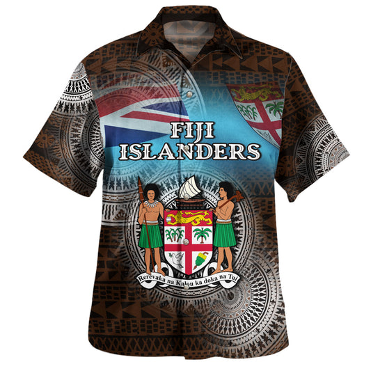 Fiji Hawaiian Shirt Custom Fiji Islanders Tapa Masi Design