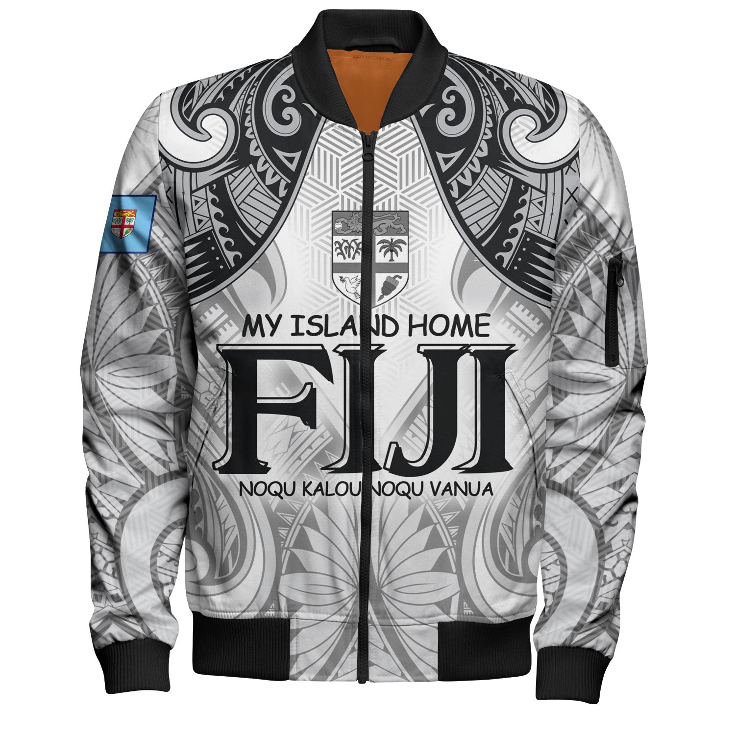 Fiji Bomber Jacket Fiji My Island Home Tribal Patterns