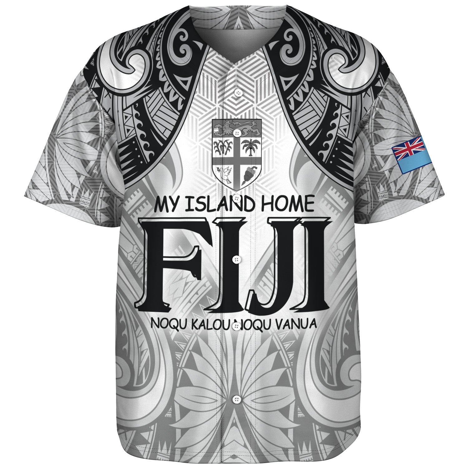 Fiji Baseball Shirt Fiji My Island Home Tribal Patterns