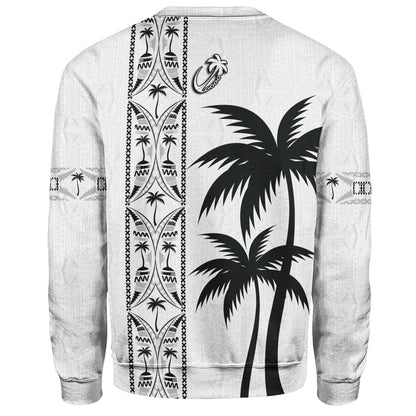 Fiji Sweatshirt Fiji Rugby Tapa Palms Tree Designs