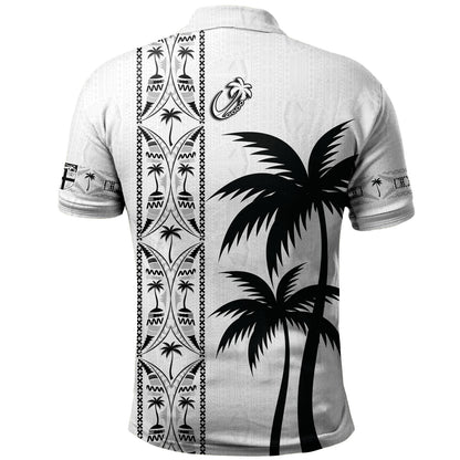 Fiji Polo Shirt Fiji Rugby Tapa Palms Tree Designs