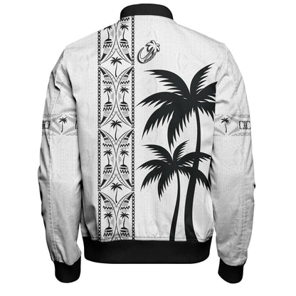 Fiji Bomber Jacket Fiji Rugby Tapa Palms Tree Designs