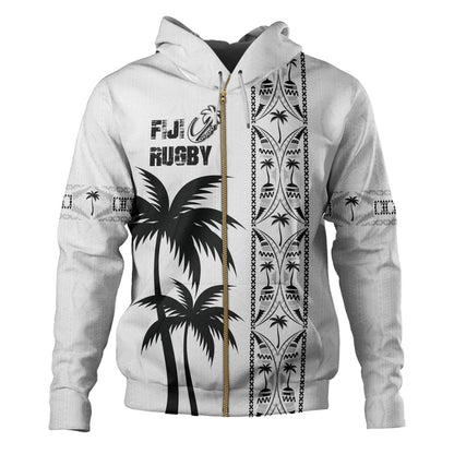 Fiji Hoodie Fiji Rugby Tapa Palms Tree Designs