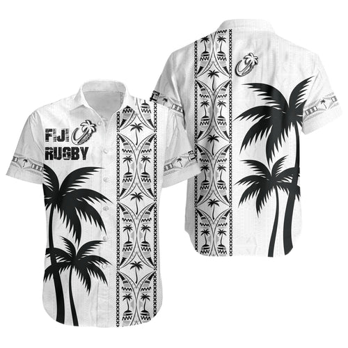 Fiji Short Sleeve Shirt Fiji Rugby Tapa Palms Tree Designs