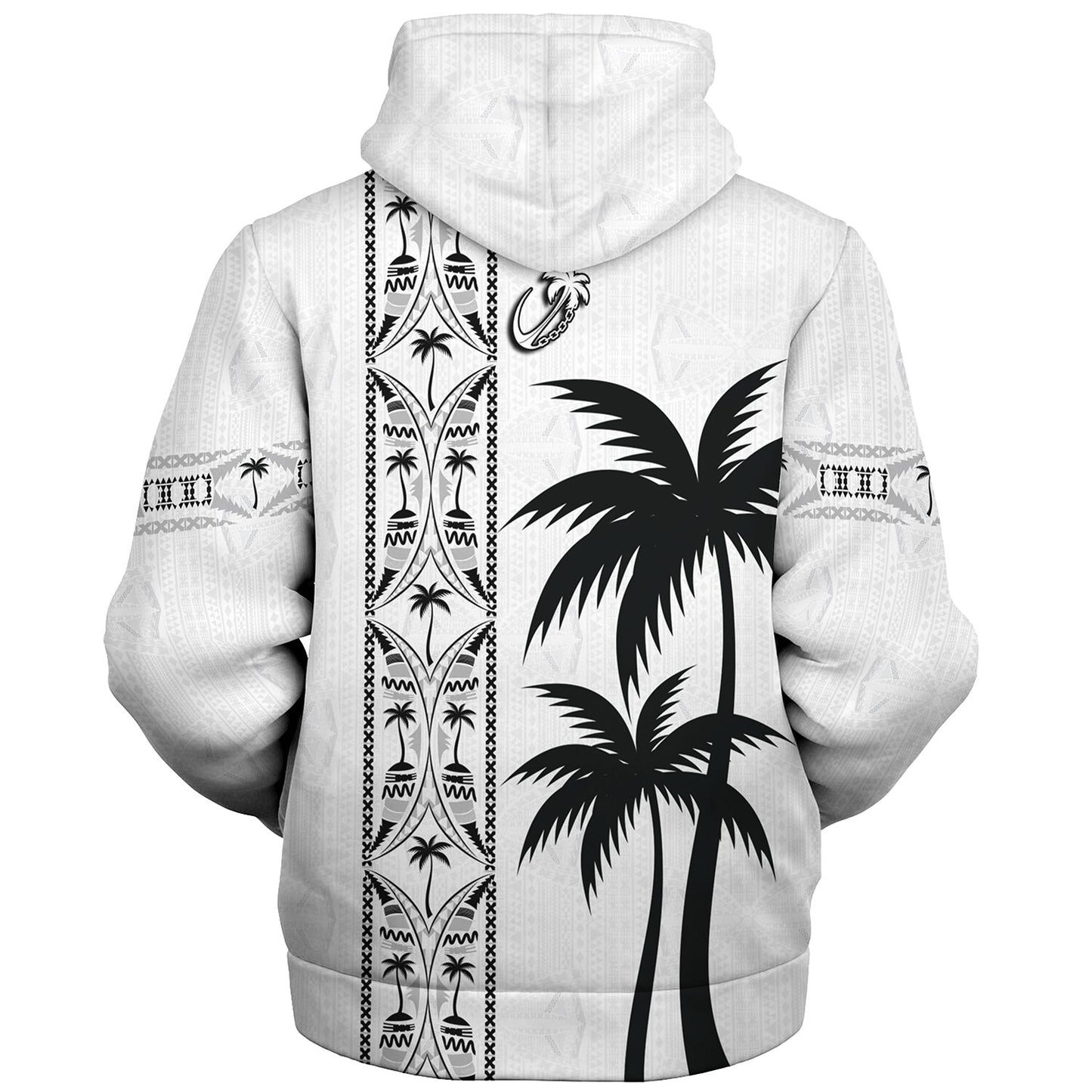 Fiji Sherpa Hoodie Fiji Rugby Tapa Palms Tree Designs