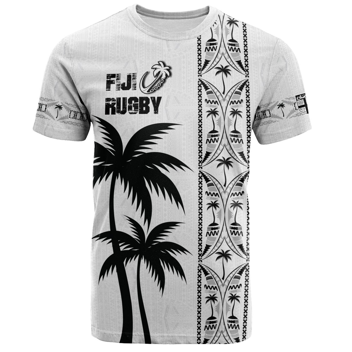 Fiji T-Shirt Fiji Rugby Tapa Palms Tree Designs