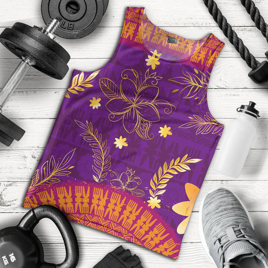 Fiji Tank Top Fiji Tapa Tropical Plumeria Flowers Bouquet