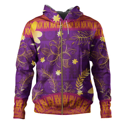 Fiji Hoodie Fiji Tapa Tropical Plumeria Flowers Bouquet