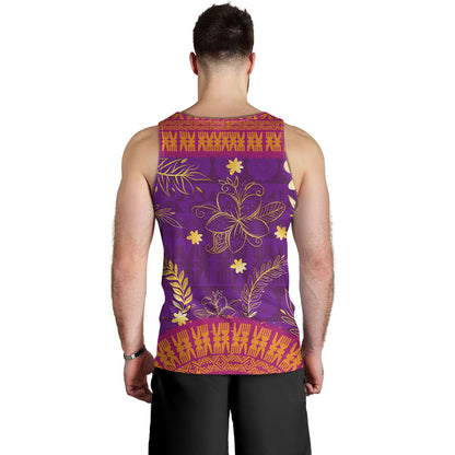 Fiji Tank Top Fiji Tapa Tropical Plumeria Flowers Bouquet