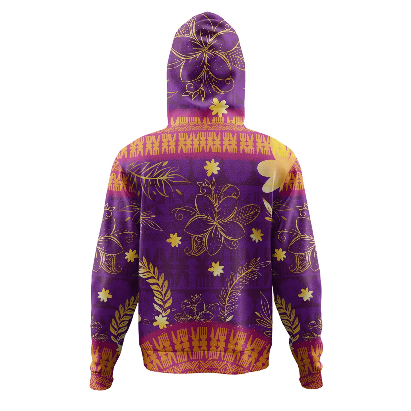Fiji Hoodie Fiji Tapa Tropical Plumeria Flowers Bouquet