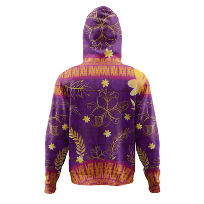 Fiji Hoodie Fiji Tapa Tropical Plumeria Flowers Bouquet