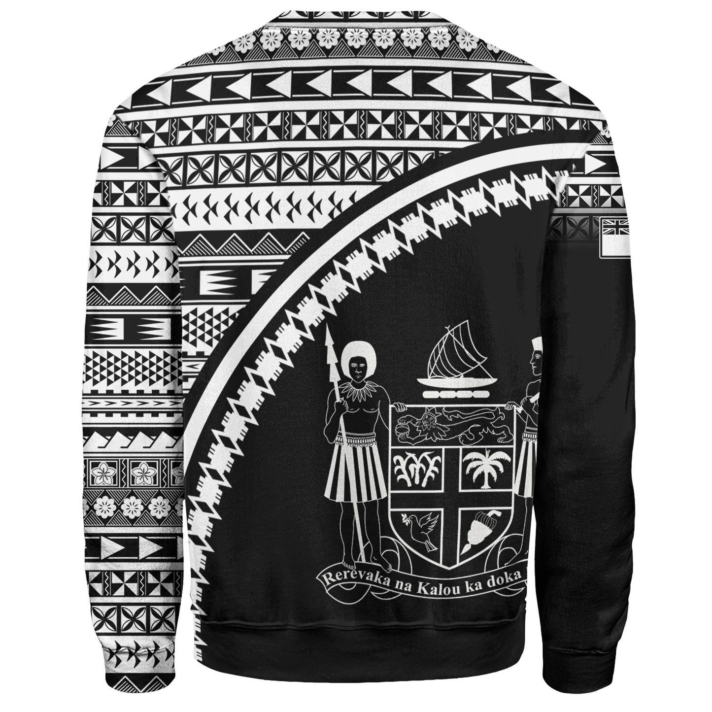 Fiji Custom Personalised Sweatshirt Fijian Kesakesa Masi Patterns Curve Style