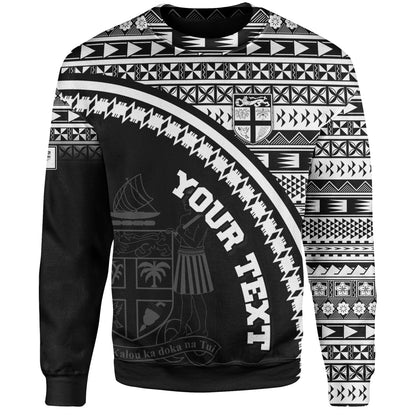 Fiji Custom Personalised Sweatshirt Fijian Kesakesa Masi Patterns Curve Style