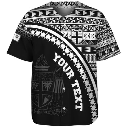 Fiji Custom Personalised Baseball Shirt Fijian Kesakesa Masi Patterns Curve Style