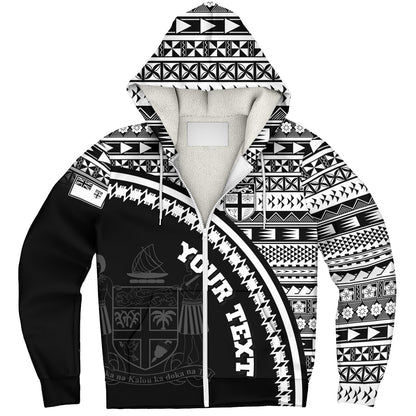Fiji Custom Personalised Sherpa Hoodie Fijian Kesakesa Masi Patterns Curve Style