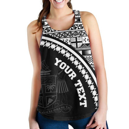 Fiji Custom Personalised Women Tank Fijian Kesakesa Masi Patterns Curve Style