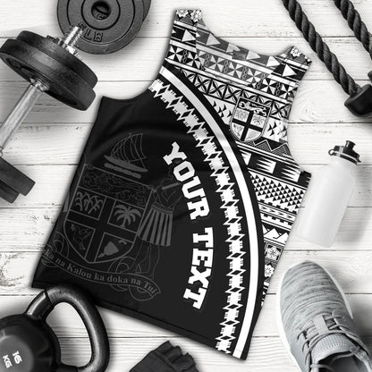 Fiji Custom Personalised Tank Top Fijian Kesakesa Masi Patterns Curve Style