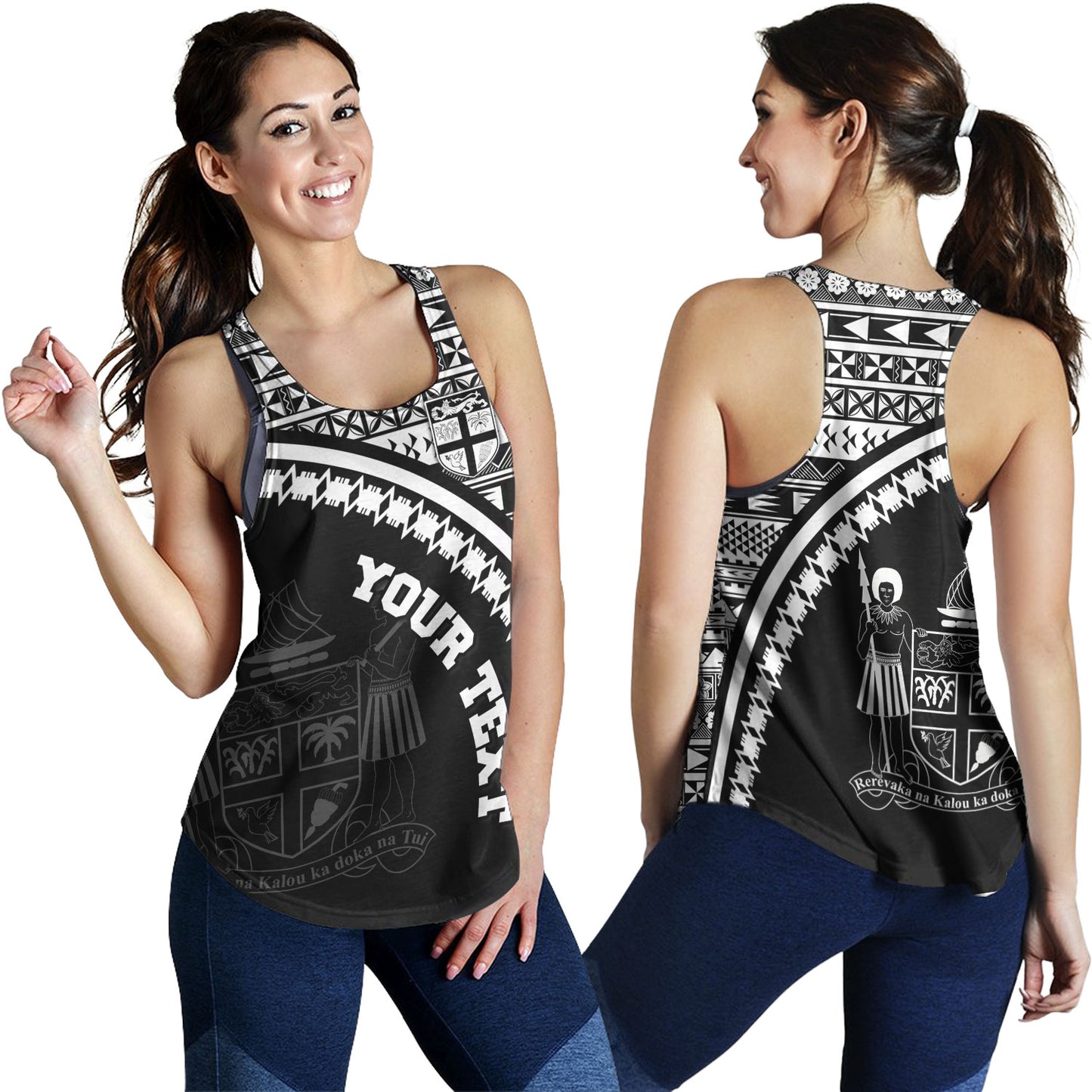Fiji Custom Personalised Women Tank Fijian Kesakesa Masi Patterns Curve Style
