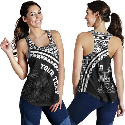 Fiji Custom Personalised Women Tank Fijian Kesakesa Masi Patterns Curve Style