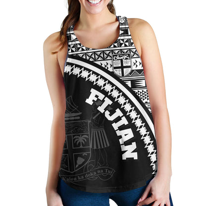 Fiji Custom Personalised Women Tank Fijian Kesakesa Masi Patterns Curve Style