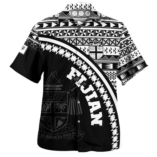 Fiji Custom Personalised Hawaiian Shirt Fijian Kesakesa Masi Patterns Curve Style