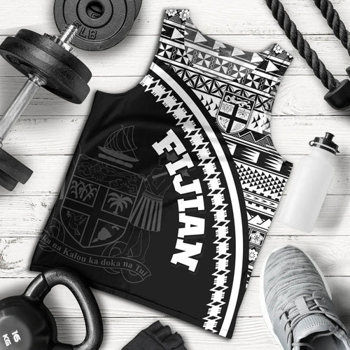 Fiji Custom Personalised Tank Top Fijian Kesakesa Masi Patterns Curve Style