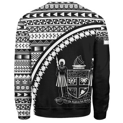 Fiji Custom Personalised Sweatshirt Fijian Kesakesa Masi Patterns Curve Style