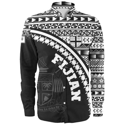 Fiji Custom Personalised Long Sleeve Shirt Fijian Kesakesa Masi Patterns Curve Style