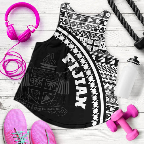 Fiji Custom Personalised Women Tank Fijian Kesakesa Masi Patterns Curve Style
