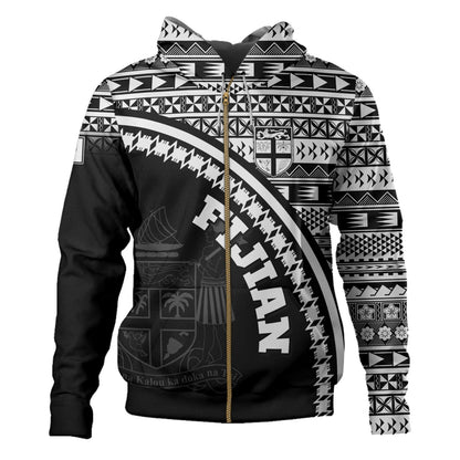 Fiji Custom Personalised Hoodie Fijian Kesakesa Masi Patterns Curve Style