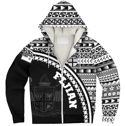 Fiji Custom Personalised Sherpa Hoodie Fijian Kesakesa Masi Patterns Curve Style