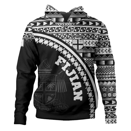 Fiji Custom Personalised Hoodie Fijian Kesakesa Masi Patterns Curve Style