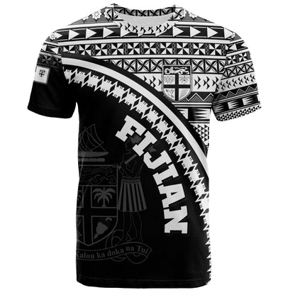Fiji Custom Personalised T-Shirt Fijian Kesakesa Masi Patterns Curve Style