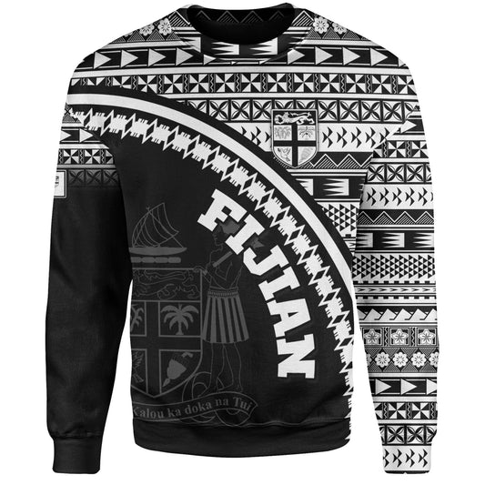 Fiji Custom Personalised Sweatshirt Fijian Kesakesa Masi Patterns Curve Style