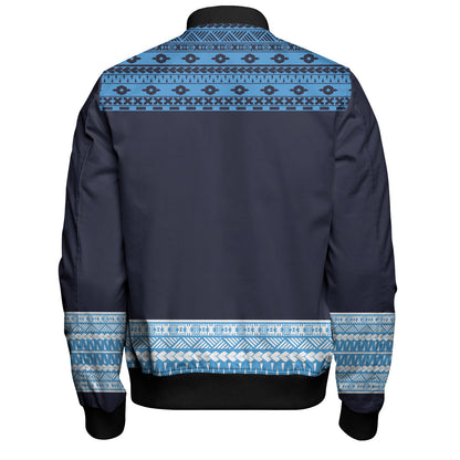Fiji Bomber Jacket Fijian Makare And Tapa Design