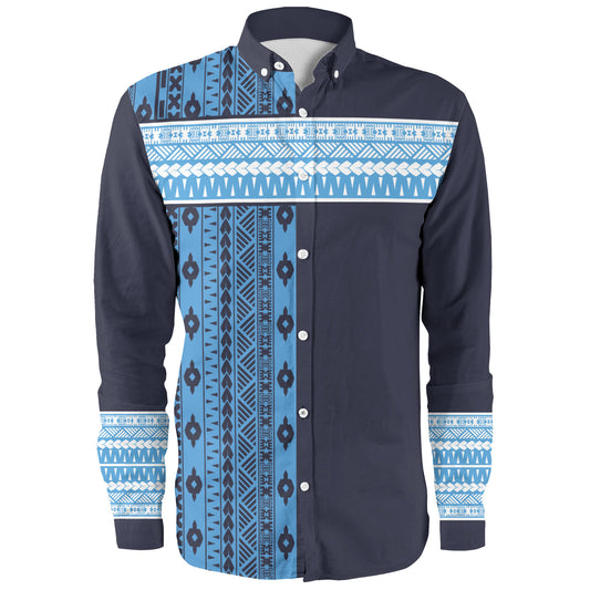 Fiji Long Sleeve Shirt Fijian Makare And Tapa Design