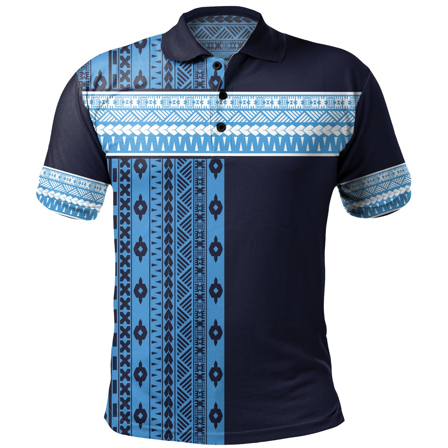 Fiji Polo Shirt Fijian Makare And Tapa Design