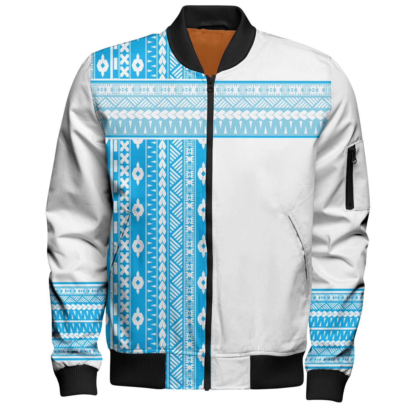 Fiji Bomber Jacket Fijian Makare And Tapa Design