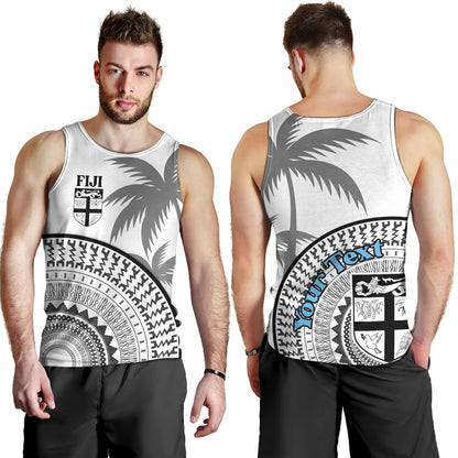 Fiji Custom Personalised Tank Top Fijian Masi Palm Curve Style