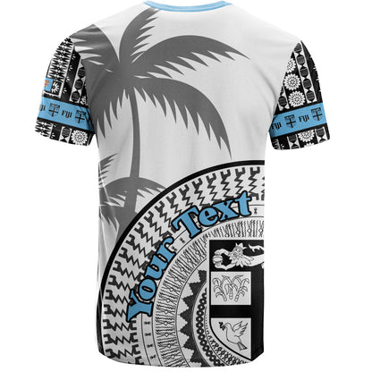 Fiji Custom Personalised T-Shirt Fijian Masi Palm Curve Style