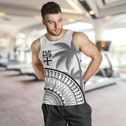 Fiji Custom Personalised Tank Top Fijian Masi Palm Curve Style