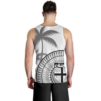 Fiji Custom Personalised Tank Top Fijian Masi Palm Curve Style
