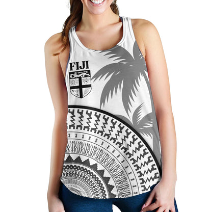 Fiji Custom Personalised Women Tank Fijian Masi Palm Curve Style
