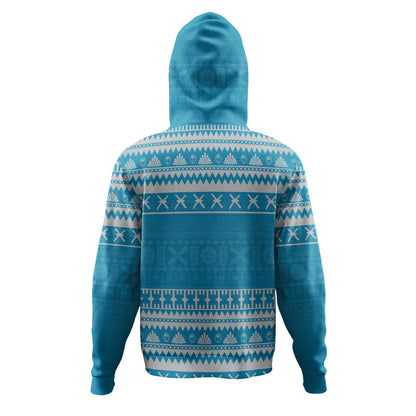 Fiji Hoodie Fijian Masi Pattern Palm Style